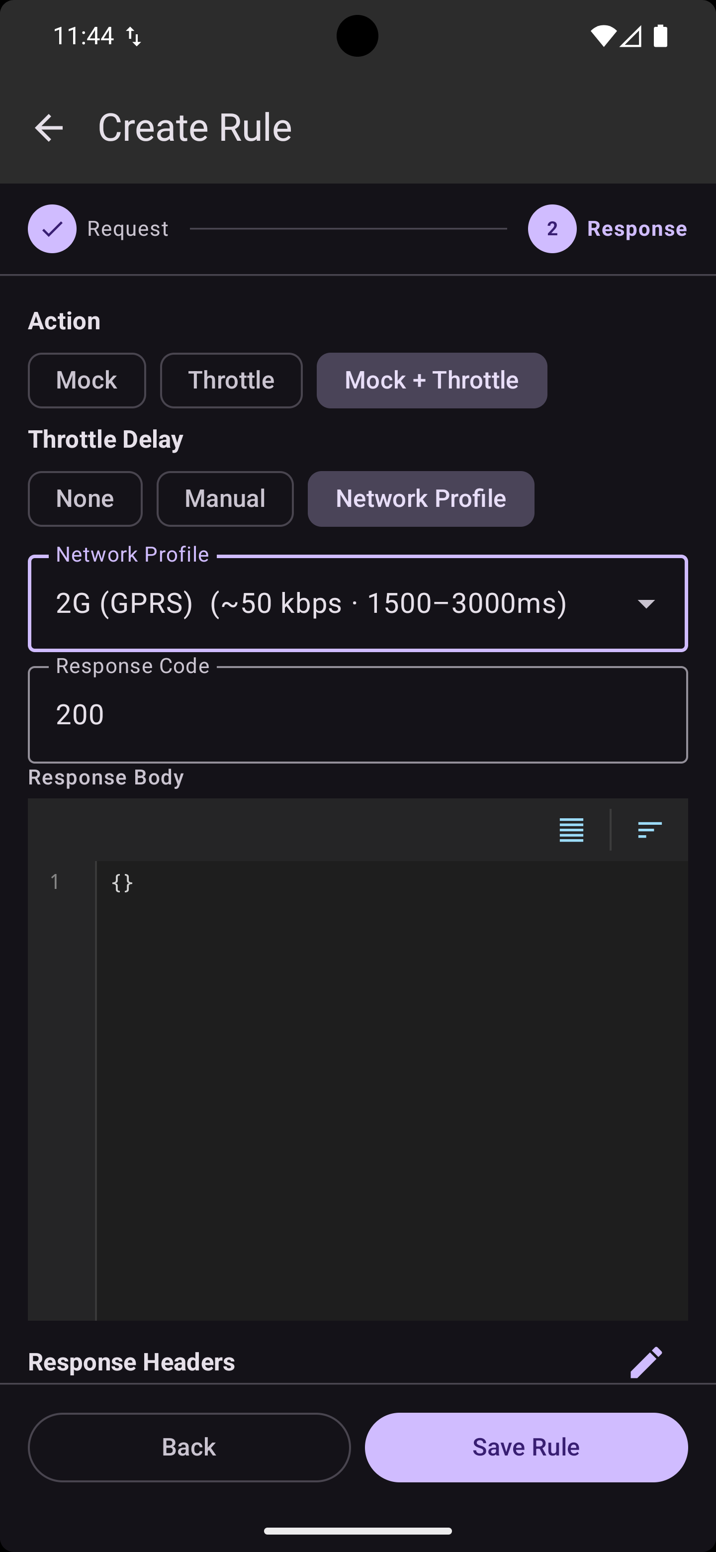 Rule Response Setup
